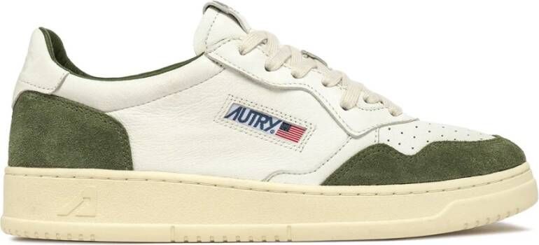 Autry Vintage Medalist Leren Sneakers Groen Wit White Dames