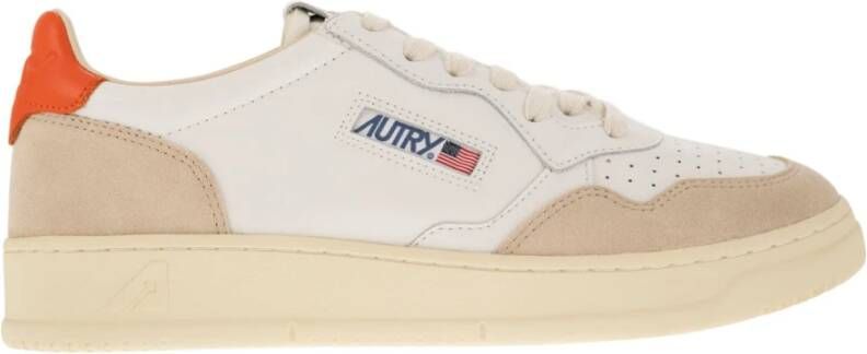 Autry Vintage-geïnspireerde leren en suède sneakers White Heren