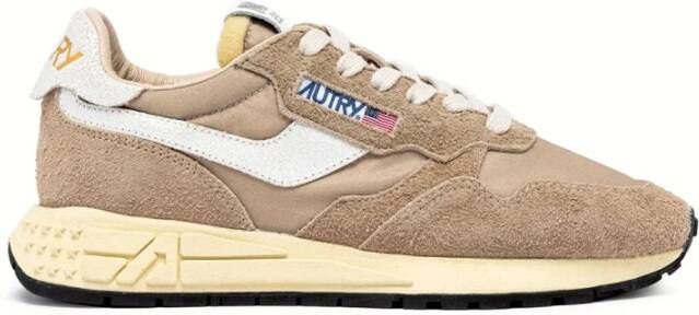 Autry Reelwind Low Wom Wit Leren Sneakers Beige Dames