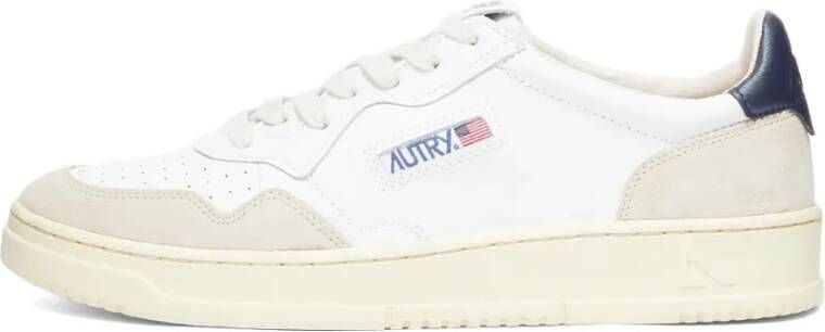 Autry Vintage Lage Leren Sneaker Wit Marine