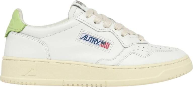 Autry Witte Leren Sneakers met Gelaagde Inzetstukken White Dames