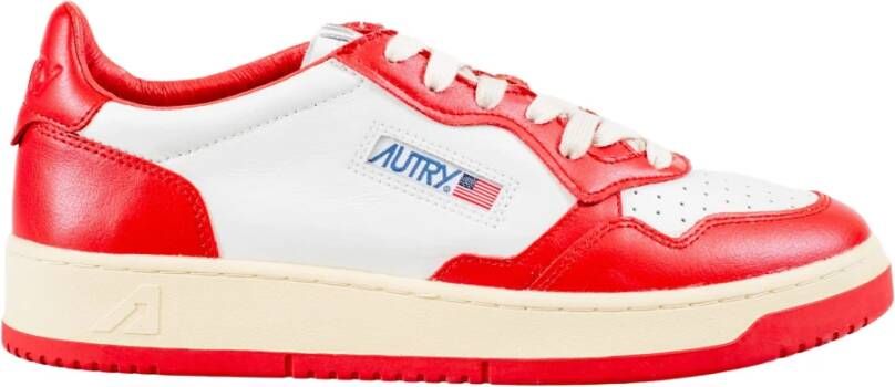 Autry Vintage lage leren sneakers met Amerikaanse vlag detail Rood - Foto 2