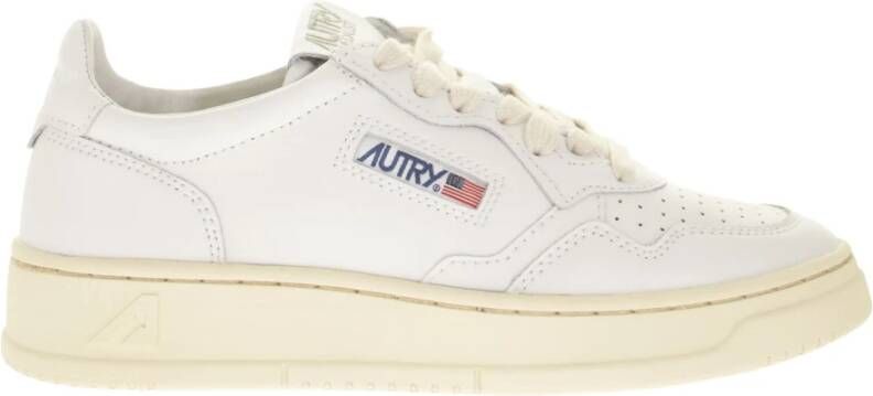 Autry Vintage Lage Leren Sneakers met Sterren en Strepen White Dames