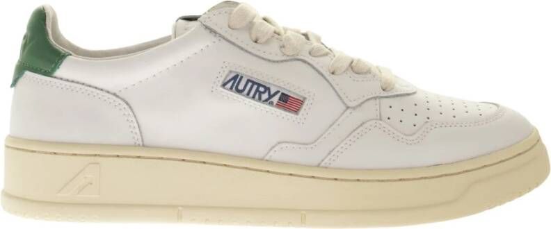 Autry Vintage Lage Leren Sneakers met Sterren en Strepen White Heren