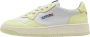 Autry Vintage Lage Leren Sneakers Wit Limoen-Geel Multicolor Dames - Thumbnail 1