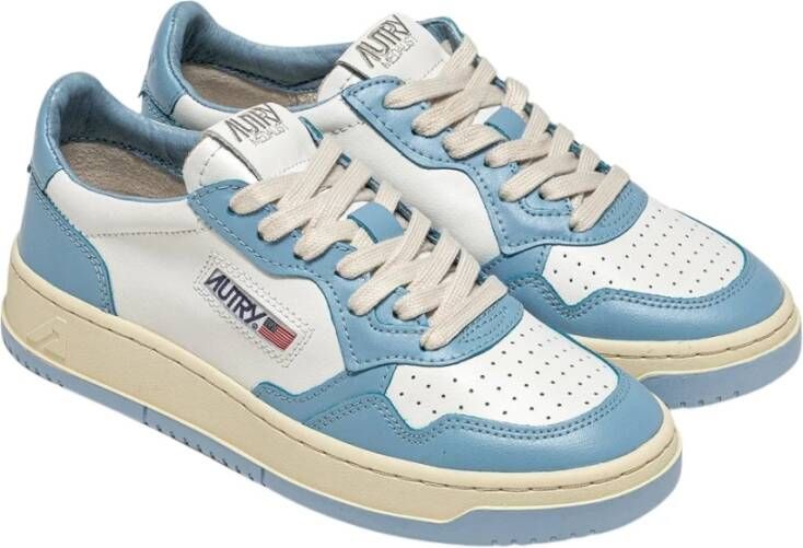 Autry Vintage lage profiel leren sneakers met Amerikaanse vlag detail White Dames
