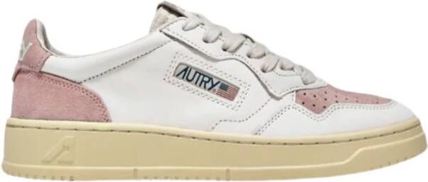 Autry Lage leren sneakers met contrasterende inzetstukken White