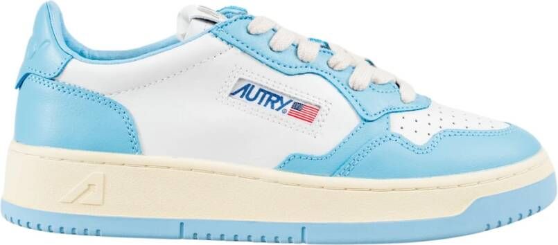 Autry Vintage lage profiel leren sneakers met Amerikaanse vlag detail White Dames