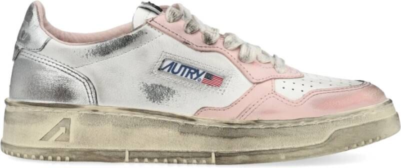 Autry Vintage Witte Leren Sneakers Multicolor Dames