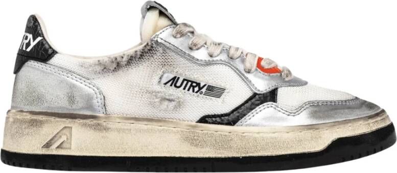 Autry Vintage Wit Goud Sneakers Geperforeerde Tip Multicolor Dames