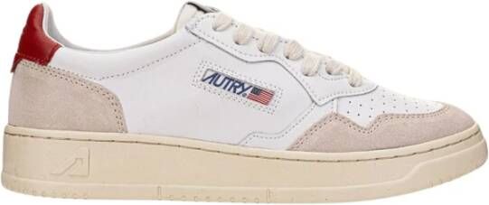 Autry Vintage Lage Sneakers van Wit en Beige Leer White Heren