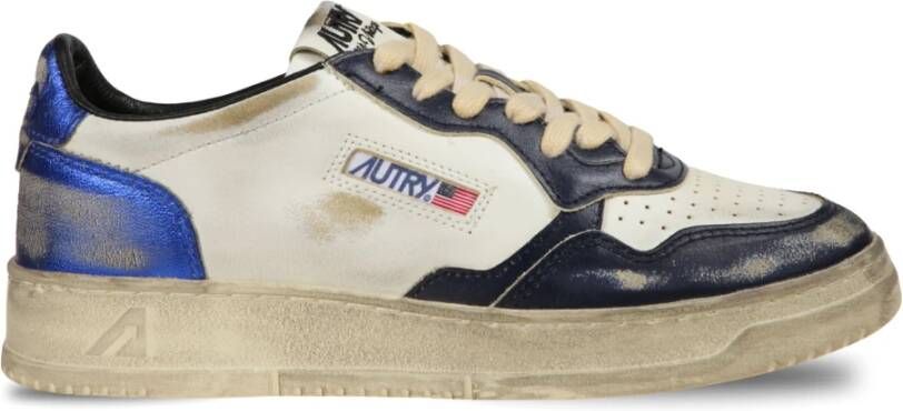 Autry Vintage Leren Blauwe Sneakers