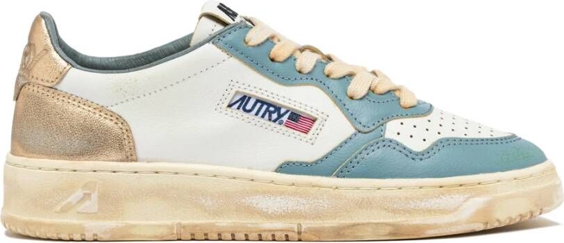 Autry Vintage Leren Sneaker met Amerikaanse Vlag Multicolor Heren