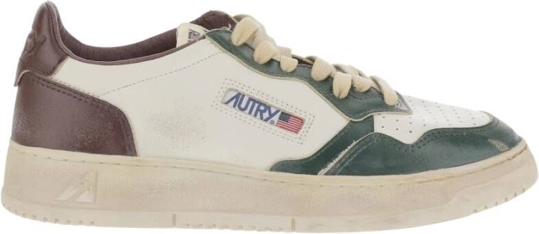 Autry Vintage Leren Sneakers Colorblock Ontwerp