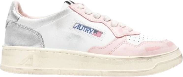 Autry Vintage Witte Sneakers Paneelontwerp Multicolor Dames
