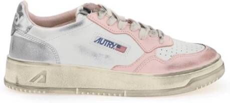 Autry Vintage Witte Leren Sneakers Multicolor Dames