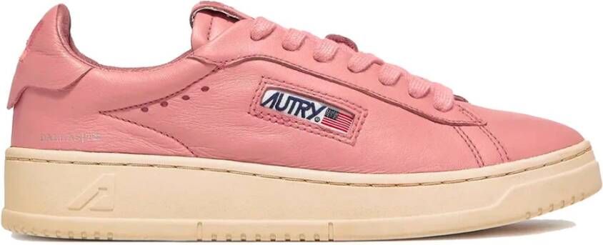 Autry Vintage Leren Sneakers Pink Dames