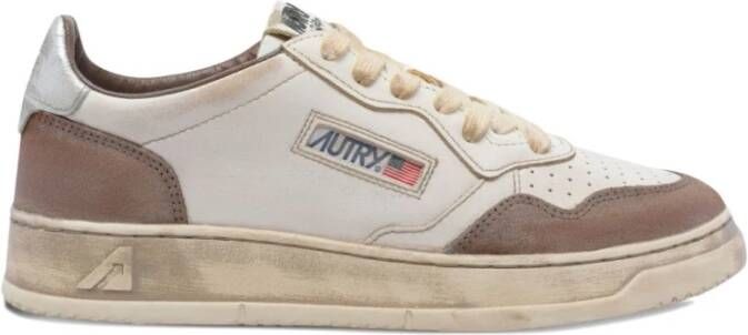 Autry Vintage Leren Sneakers Wit Bruin