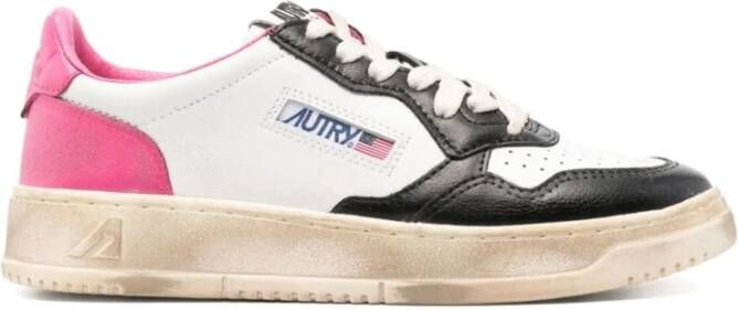 Autry Vintage Low Sneakers Zwart Roze Multicolor Dames
