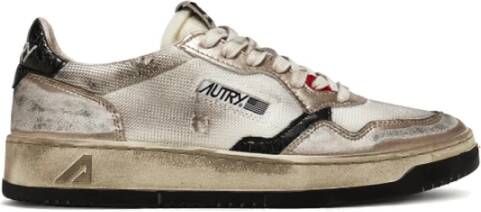 Autry Vintage Zilver Wit Leren Sneakers Multicolor Heren