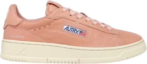 Autry Vintage Perzik Geitenleren Sneakers Pink Dames