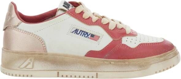 Autry Vintage Rode Logo Patch Sneakers Vrouw Multicolor Dames