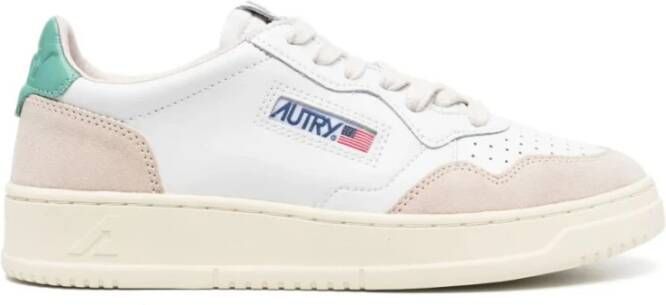 Autry Vintage Stijl Wit en Mistgrn Sneakers