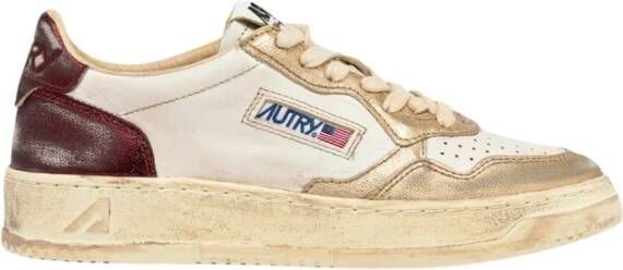 Autry Low-Top Sneakers basket medalist super vintage en cuir blanc in meerkleurig