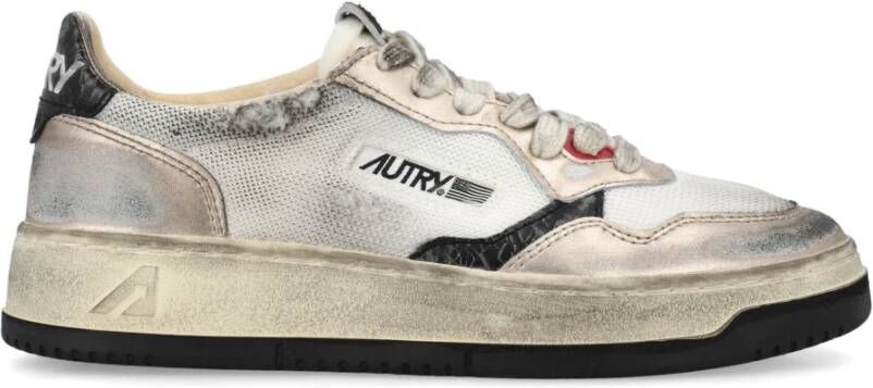 Autry Vintage Sneakers met Distressed Look Gray Dames