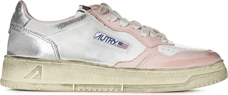 Autry Vintage Witte Leren Sneakers Multicolor Dames