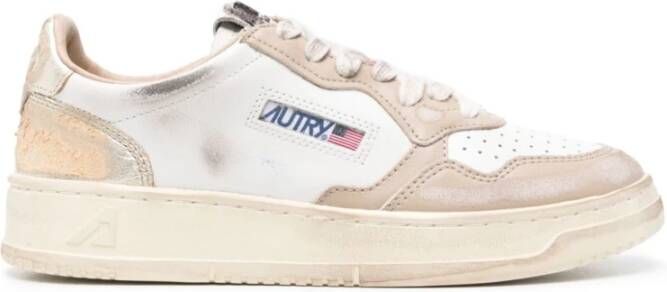 Autry Vintage Witte Sneakers met Zijlogo Multicolor Dames