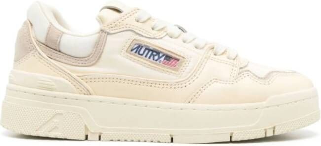 Autry Winter Wit Lam Nylon Lage Damesschoenen White Dames