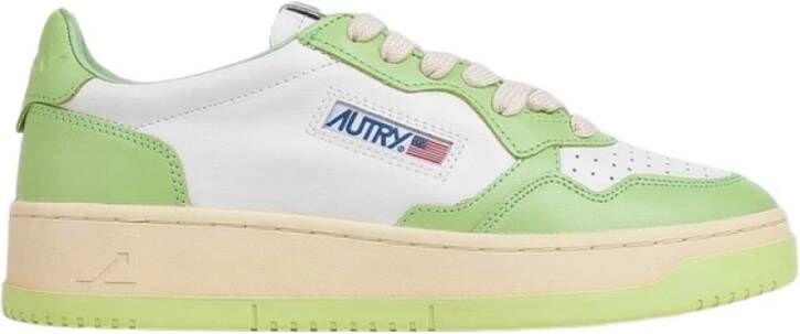 Autry Wit en Lime Gecombineerde Sneakers Wit Dames