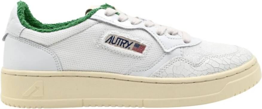 Autry Wit Groen Lage Top Sneakers White Heren