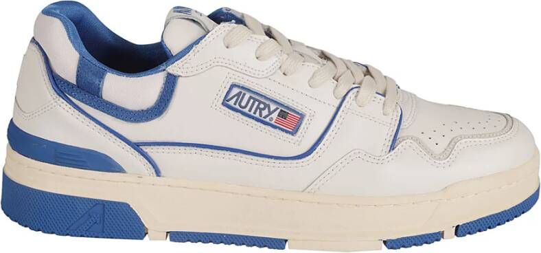 Autry Lage Leren Sneaker met Blauwe Suède Inzetstukken Wit Heren - Foto 4
