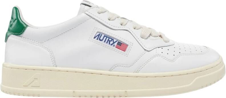 Autry Wit groen Leren Sneakers