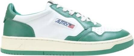 Autry Wit groene leren sneakers Groen Heren