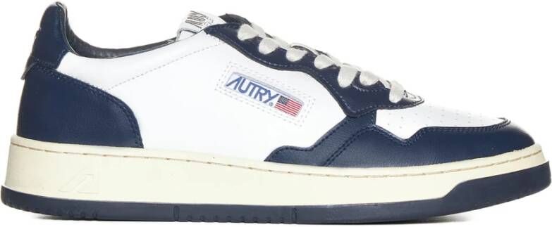 Autry Lage leren sneaker met stijlvol ontwerp Blue Heren