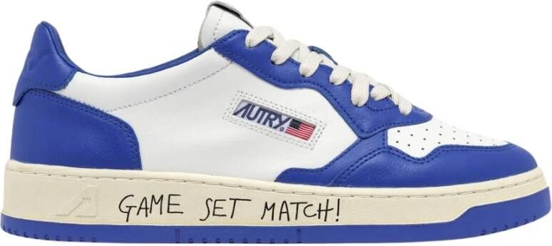 Autry Witte Blauwe Sneakers Medalist Laag