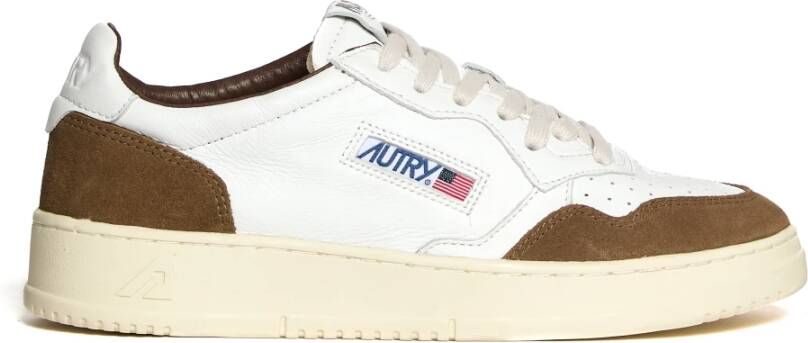 Autry Bruine Sneakers met Multi-layer Inzetstukken Brown Heren