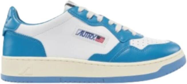 Autry Witte & Blauwe Leren Sneakers Multicolor Dames