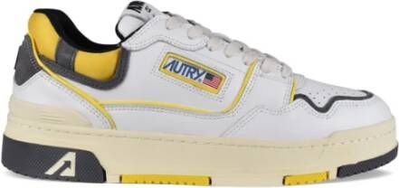 Autry Witte en Gele Leren Sneakers White Heren