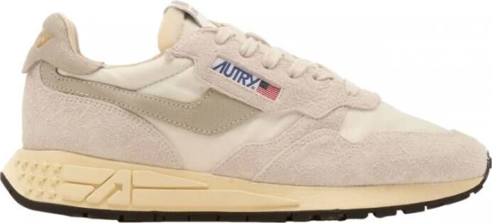Autry Witte en natuurlijke suède lage sneakers