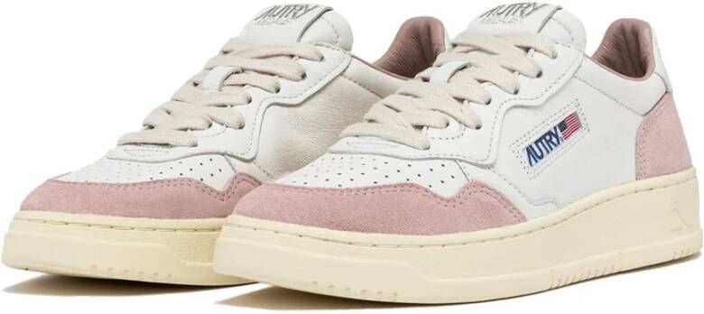 Autry Witte & Roze Suède Leren Sneaker