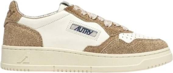 Autry Witte en Taupe Glitter Sneaker