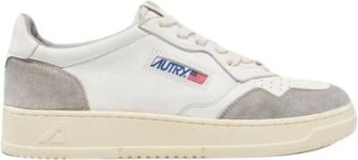 Autry Vintage-geïnspireerde lage sneakers van wit grijs leer White Heren