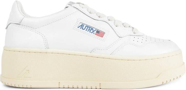 Autry Witte Kant Platform Sneakers met Logo