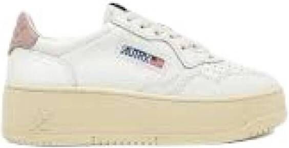 Autry Witte Leren Lage Platform Sneakers