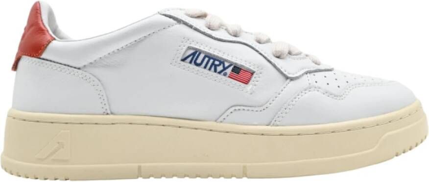Autry Witte Leren Lage Sneakers Multicolor Dames