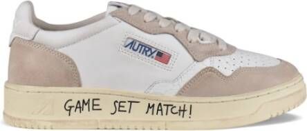 Autry Witte Leren Lage Sneakers White Heren